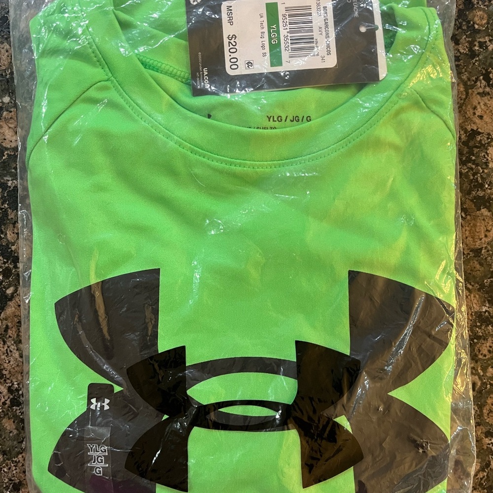 Under Armour Neon Green Tee with Black Logo (New with tags)